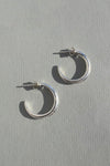 Crescent Hoops Silver Medium
