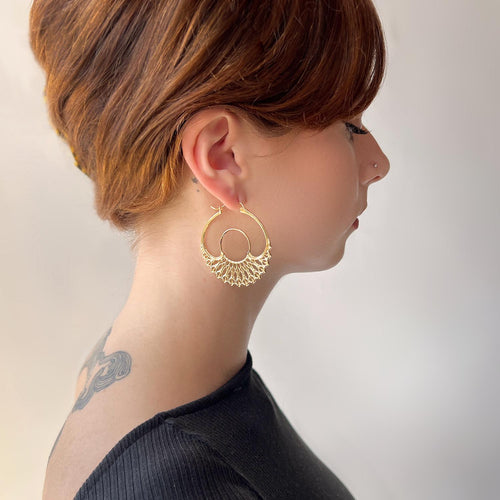 Bold gold statement hoops
