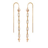 Mae Paperclip Chain and Pearl Threader Earrings in Gold