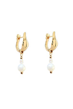 Selene Pearl Huggie Gold