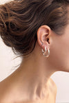 Crescent Hoops Silver Medium