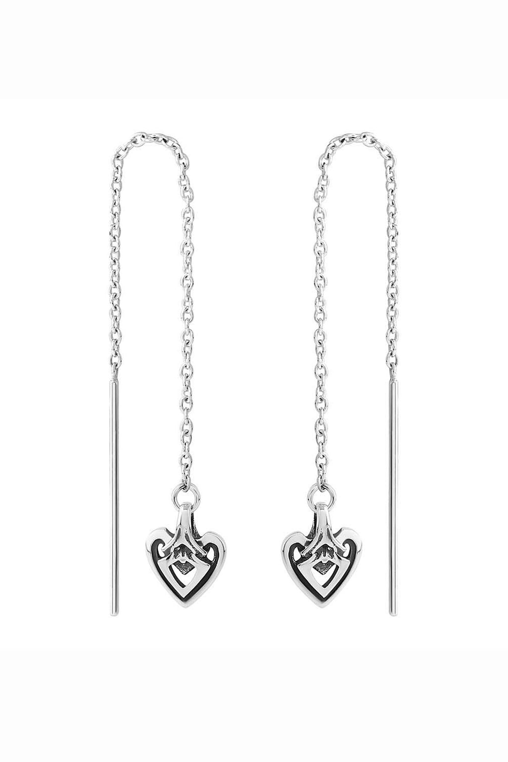 ☆TATIANA☆ Silver 925 Amelie Heart Earrings EC1689 MUSINSA | TATIANA (Silver 925) One Side Heart Ribbon Earring