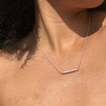 Maris Pearl Bar Necklace in Silver