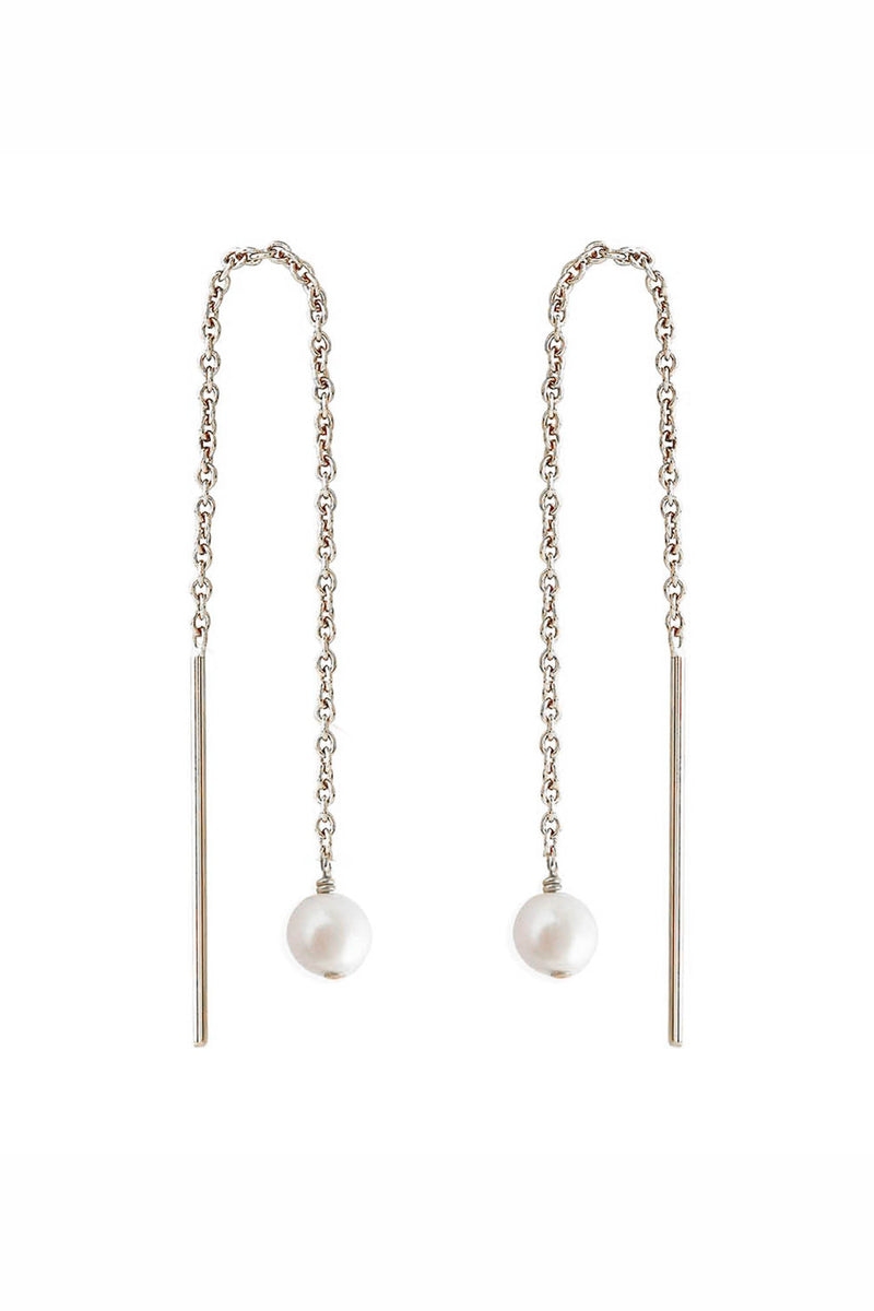 Paloma Pearl Threaders Silver