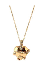 Wise Heart Charm Necklace Gold