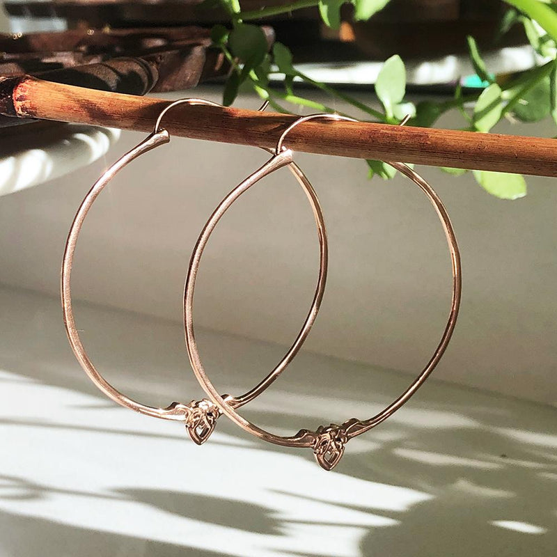 Amorette Minimalist Rose Gold Hoop Earrings - Astor & Orion Ethically Made Jewelry