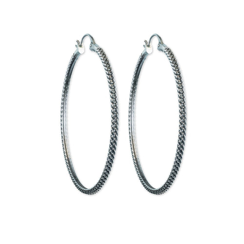 Anacita Braided Silver Hoop Earrings - Astor & Orion Ethically Made Jewelry