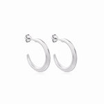 Crescent Hoop Earrings in Silver, Medium - Astor & Orion Ethically Made Jewelry
