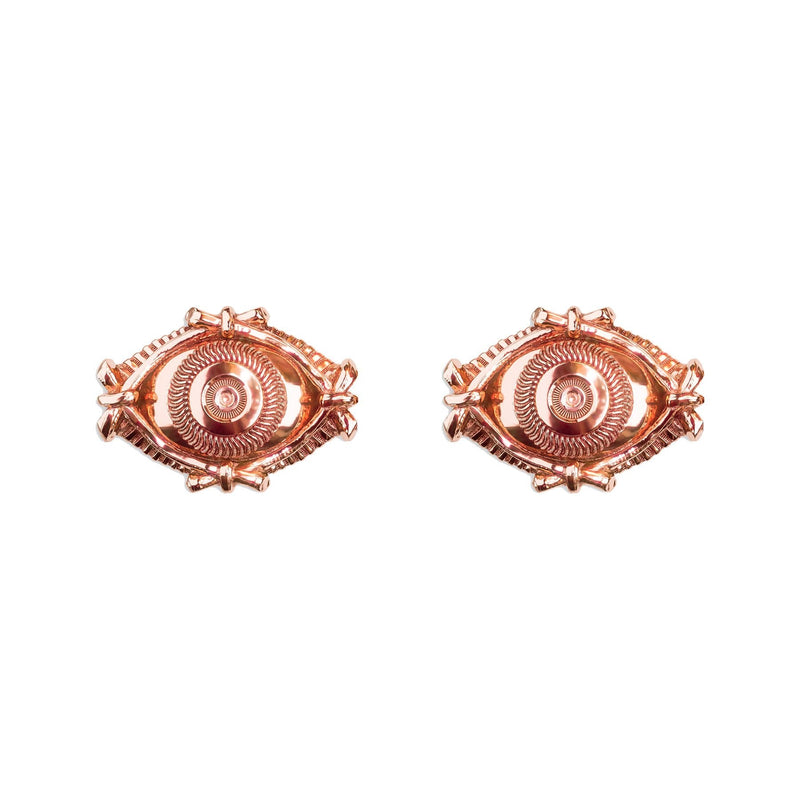 Eye Rose Gold Stud Earrings - Astor & Orion Ethically Made Jewelry