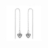 Heart Silver Threader Earring - ASTOR & ORION Ethically Made Jewelry