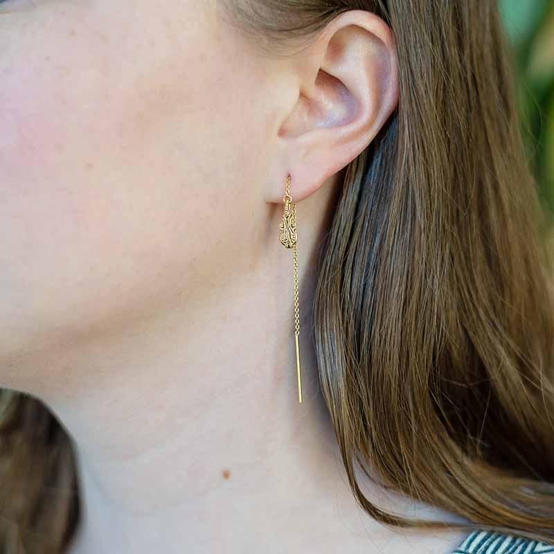 Melody Gold Threader Earrings - Astor & Orion Ethically Made Jewelry