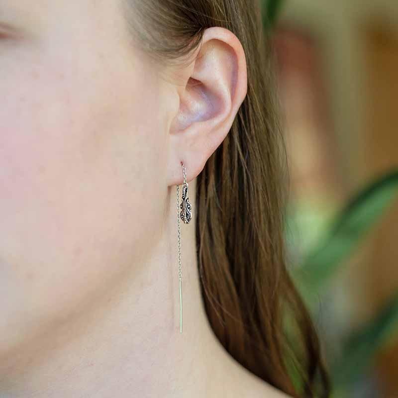 Melody Silver Threader Earring - Astor & Orion Ethically Made Jewelry